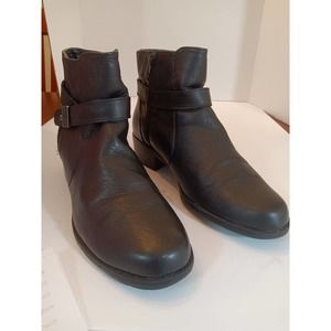 Anne Klein Lexi Brown Leather Ankle Bootie Women's Size-9M